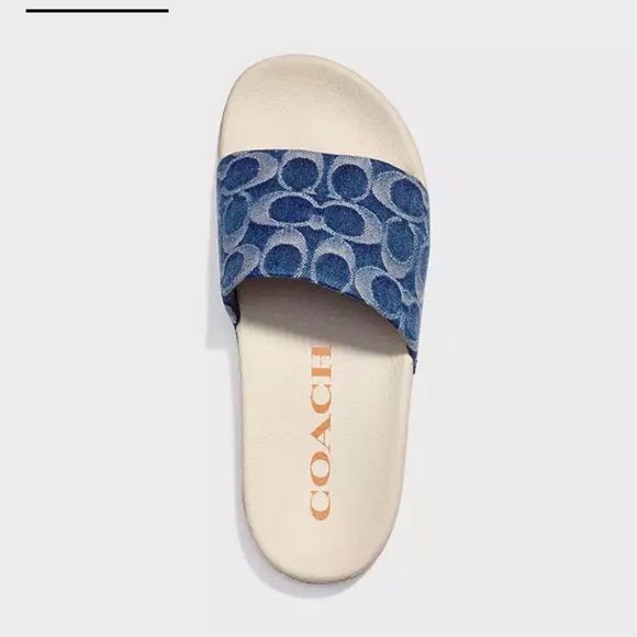 NEW Coach Udele Sport Slide In Signature Denim - Picture 2 of 8